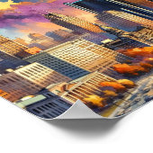 デトロイトミシガンUSA旅行の場所の水色 ポスター (角)