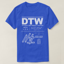 デトロイトメトロポリタンウェインカウンティ空港DTW Tシャツ