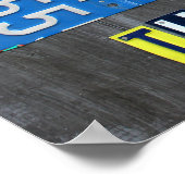 デトロイトモータシティ免許プレートスカイラインポスター ポスター (角)