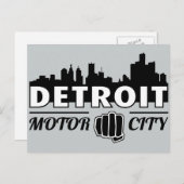 デトロイトモーターシティスカイラインポストカード ポストカード (正面/裏面)
