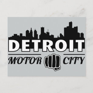 デトロイトモーターシティスカイラインポストカード ポストカード