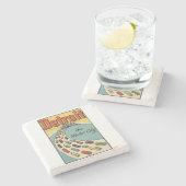 デトロイトモーター都市ヴィンテージの芸術 ストーンコースター (横)