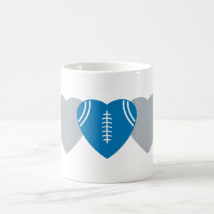 デトロイトライオンズサッカーハートデザイン コーヒーマグカップ
