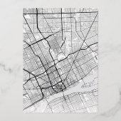 デトロイトラブロケーター |結婚式の日付の保存 箔招待状 (裏面)