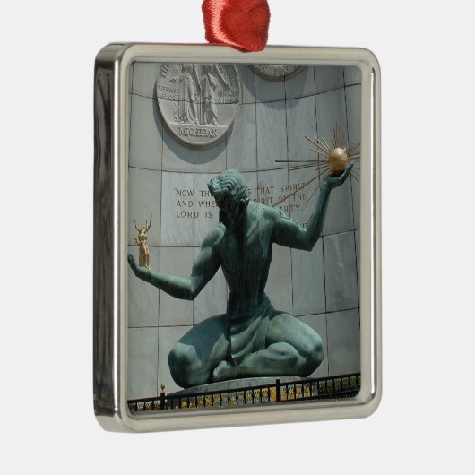 デトロイト休日のオーナメントの精神 メタルオーナメント (右)