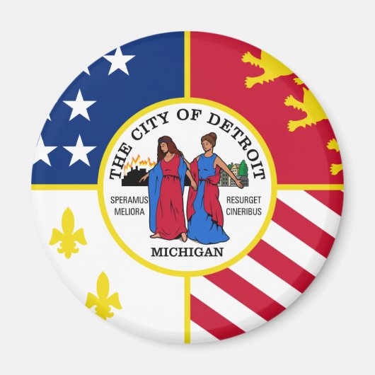 デトロイト国旗 マグネット (正面)
