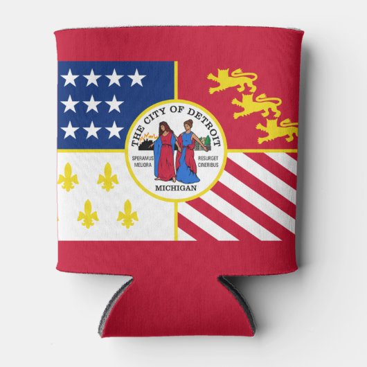 デトロイト国旗、ミシガンクーラーボックス 缶クーラー (正面)