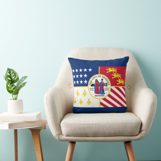 デトロイト国旗、ミシガン装飾用クッション クッション (椅子)