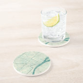 デトロイト地図の青のヴィンテージ コースター (側面)