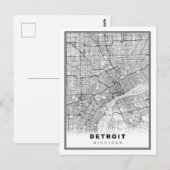 デトロイト地図 ポストカード (正面/裏面)