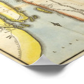 デトロイト川と隣国の地図 ポスター (角)