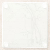 デトロイト川の地図 ガラスコースター (裏面)