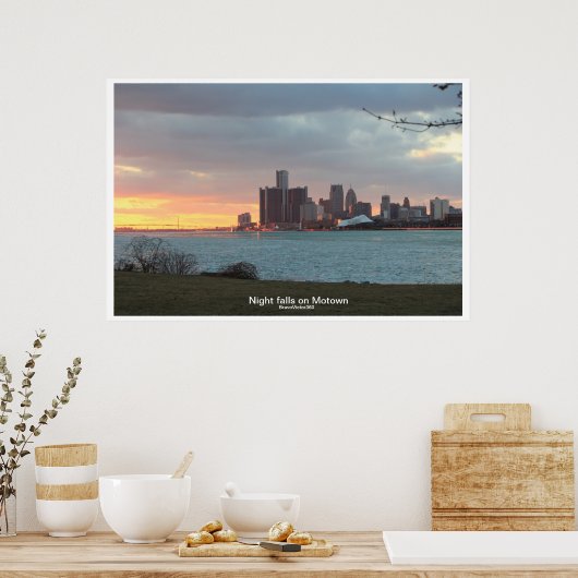 デトロイト川辺 ポスター (キッチン)