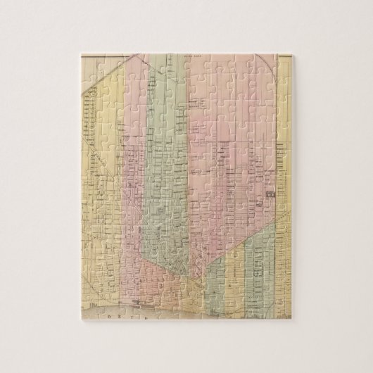 デトロイト市の地図 ジグソーパズル (縦)