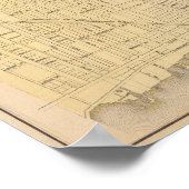 デトロイト市の地図 ポスター (角)