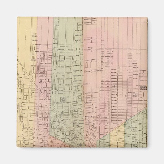 デトロイト市の地図 マグネット (正面)