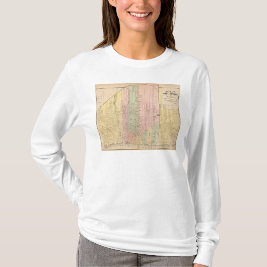デトロイト市の地図 Tシャツ (正面)