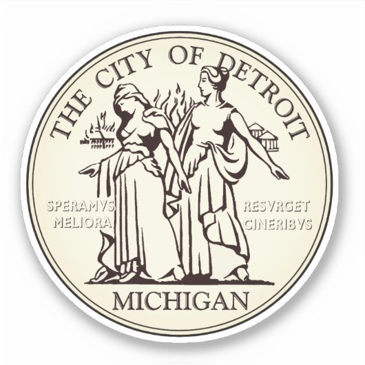 デトロイト市印章 シール (正面)