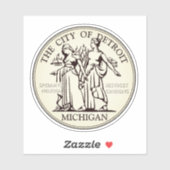 デトロイト市印章 シール (シート)