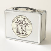 デトロイト市印章 メタルランチボックス (裏面)