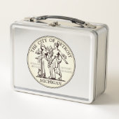 デトロイト市印章 メタルランチボックス (正面)