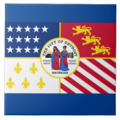 デトロイト市旗 タイル (正面)