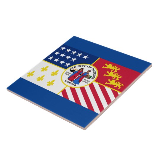 デトロイト市旗 タイル (側面)