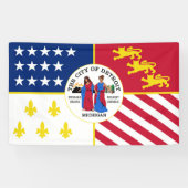 デトロイト市旗USA統一された州アメリカのシンボル 横断幕 (横)