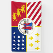 デトロイト市旗USA統一された州アメリカのシンボル 横断幕 (縦)