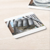 デトロイト握りこぶし スクエアペーパーコースター (アングル)