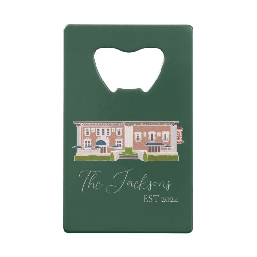 デトロイト結婚のカスタム クレジットカード栓抜き (正面)