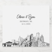 デトロイト結婚のシャパーソナライズされたンパーラベル スパークリングワインラベル (シングルラベル)