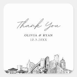 デトロイト結婚のスカイラインに感謝 スクエアシール