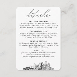 デトロイト結婚の垂直詳細小 エンクロージャーカード