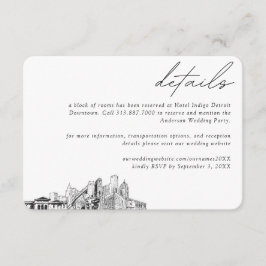 デトロイト結婚ズホテルルームブロック詳細スモール エンクロージャーカード