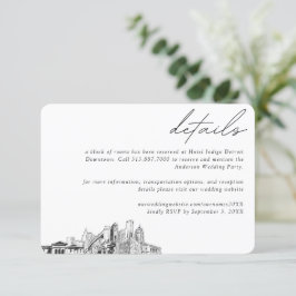 デトロイト結婚ズホテルルームブロック詳細スモール エンクロージャーカード