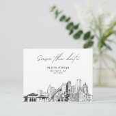 デトロイト結婚式の日付はがきを保存 ポストカード (スタンド正面)