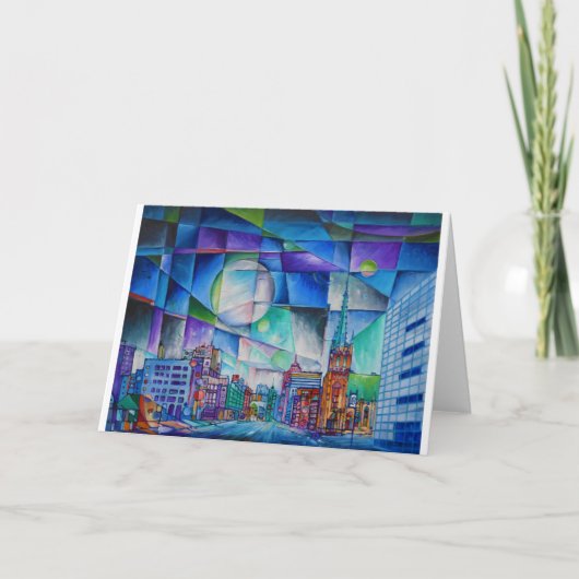 デトロイト絵画の折り畳みサンキューカード サンキューカード (正面)