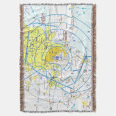 デトロイト航空路図 スローブランケット (正面縦)