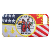 デトロイト都市旗の電話箱 Case-Mate iPhoneケース (裏面(横))