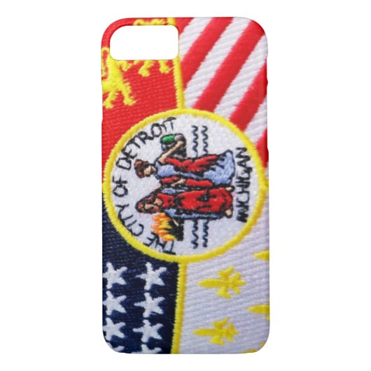 デトロイト都市旗の電話箱 Case-Mate iPhoneケース (裏面)