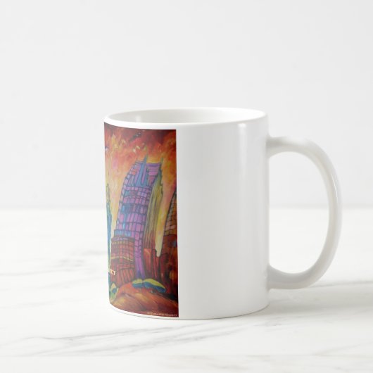 デトロイト都市景観-マグ コーヒーマグカップ (右)
