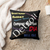 デトロイト陸標の枕 クッション (ブランケット)