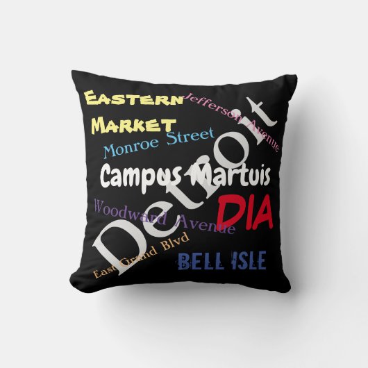 デトロイト陸標の枕 クッション (正面)