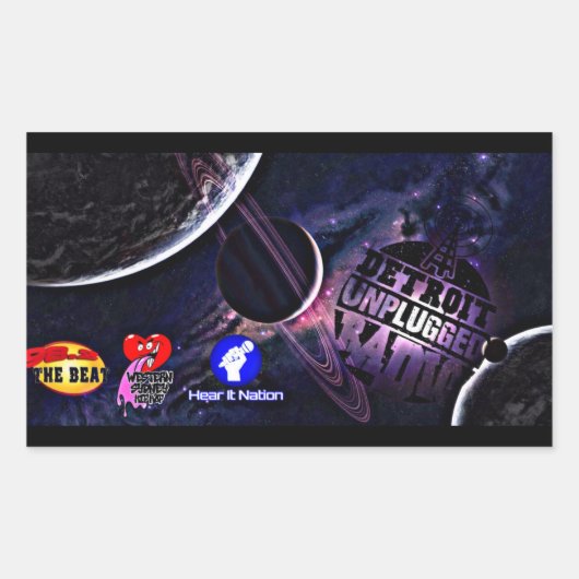 デトロイト非詰まりステッカーの外部空間 長方形シール (正面)