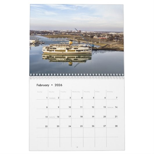 デトロイト鮮やかなカレンダー カレンダー (2月 2026)