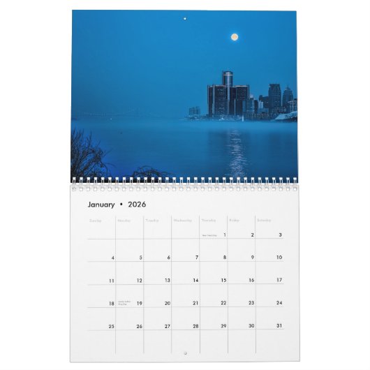 デトロイト鮮やかなカレンダー カレンダー (1月 2026)