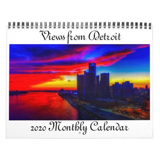 デトロイト2020月次カレンダーの表示 カレンダー (カバー)
