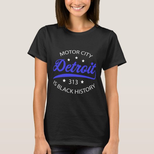 デトロイト313 モーターシティ黒人歴史月間 Tシャツ (正面)