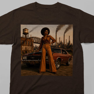 デトロイト70年代ソウルクイーン ビンテージ 黒人女性 Tシャツ